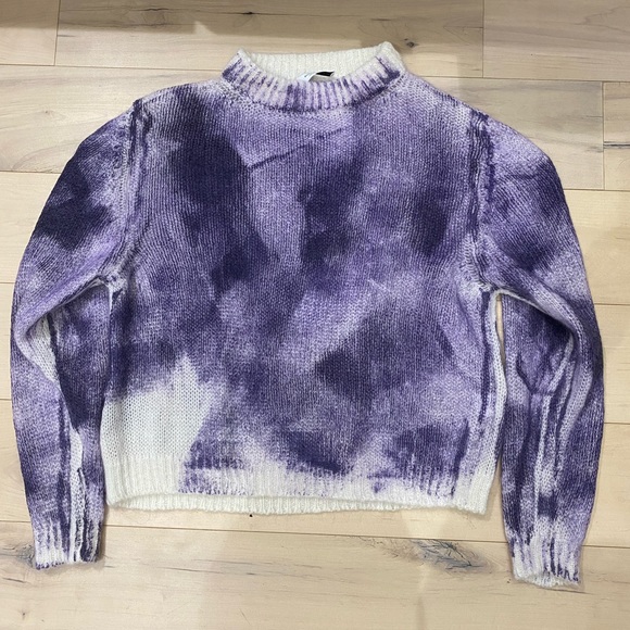Cream Roseanne mohair blend sweater with purple paint detail - Picture 2 of 4